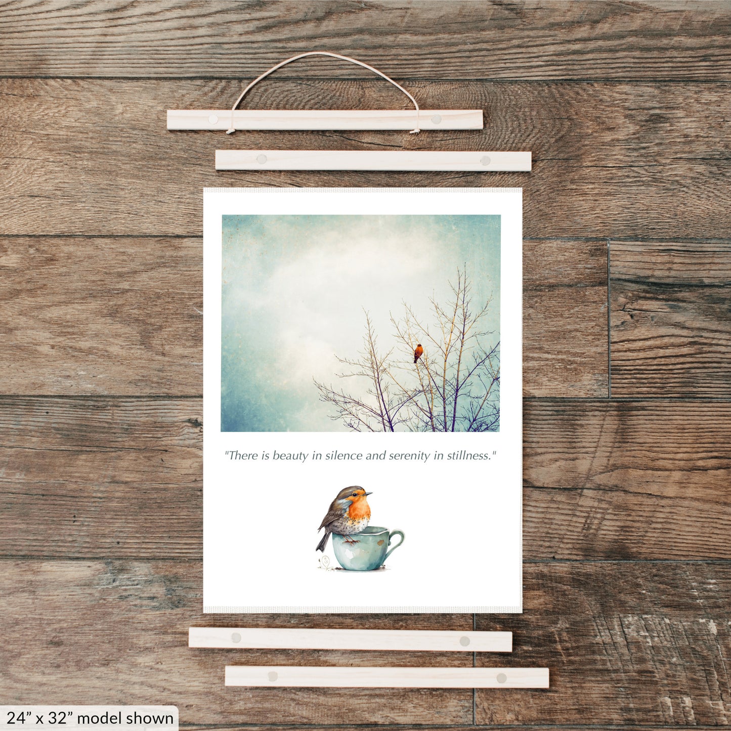 Robin Bird in Tree Hanging Canvas