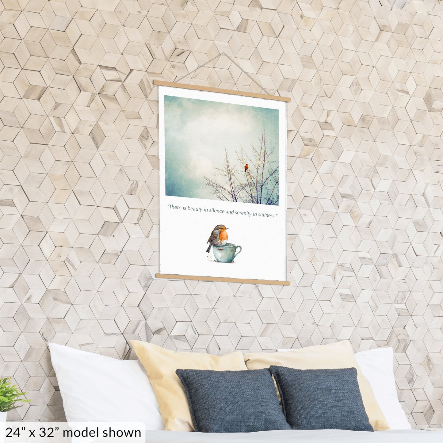 Robin Bird in Tree Hanging Canvas
