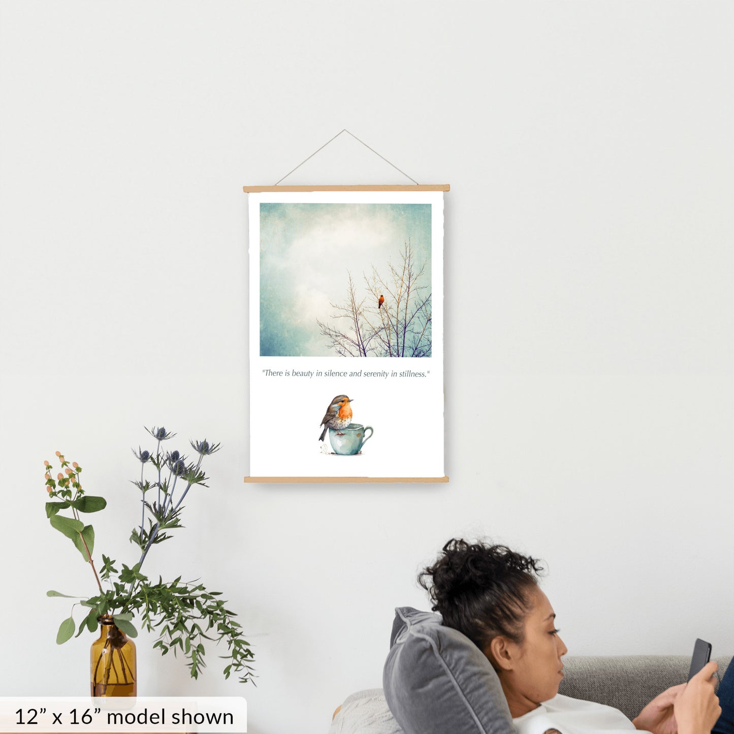 Robin Bird in Tree Hanging Canvas