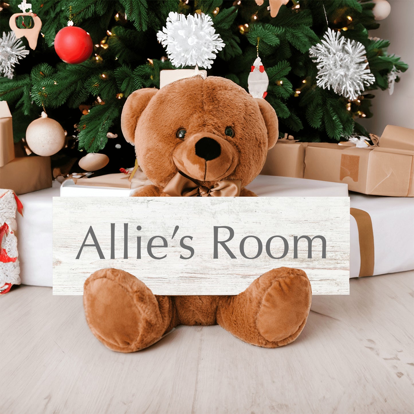 Personalized Sign Teddy Bear, Custom Home Decor Gift