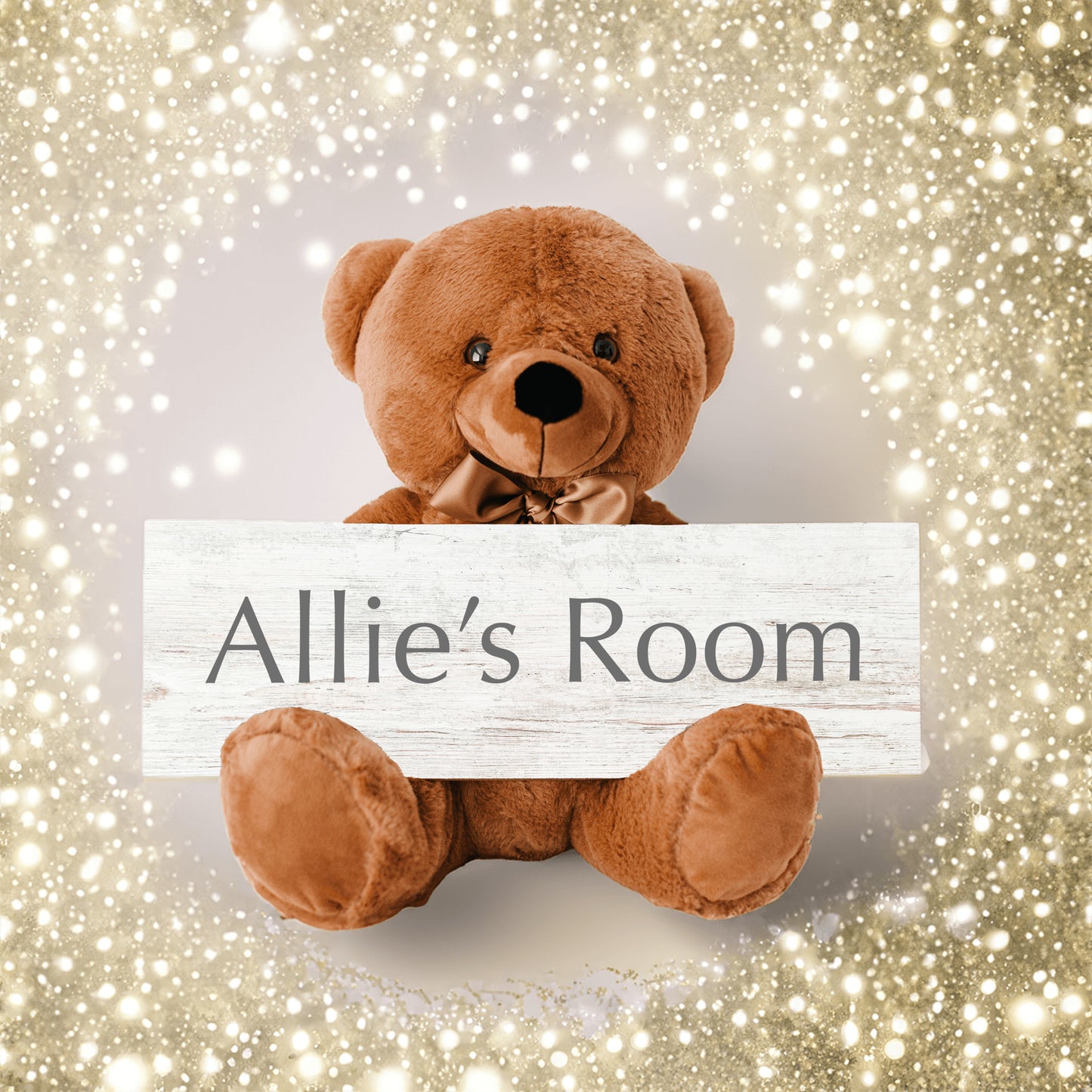 Personalized Sign Teddy Bear, Custom Home Decor Gift
