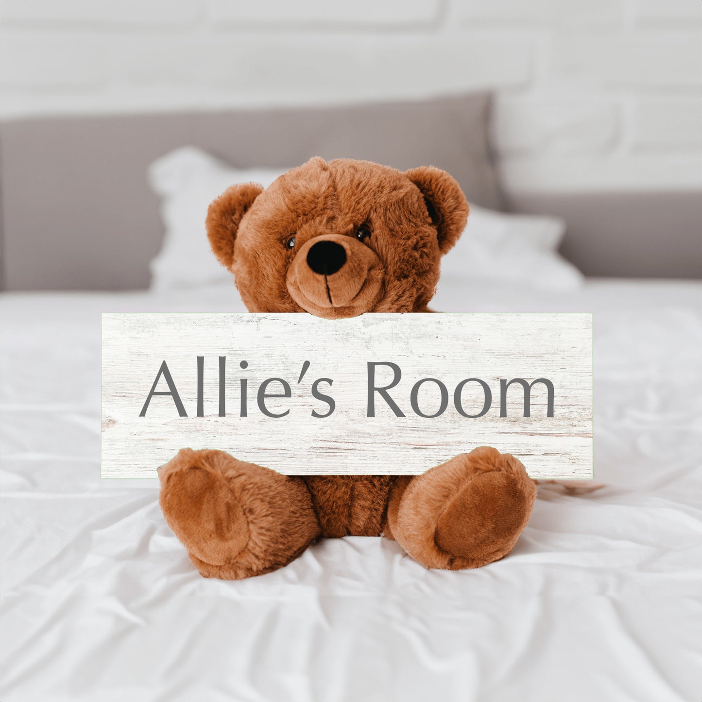 Personalized Sign Teddy Bear, Custom Home Decor Gift