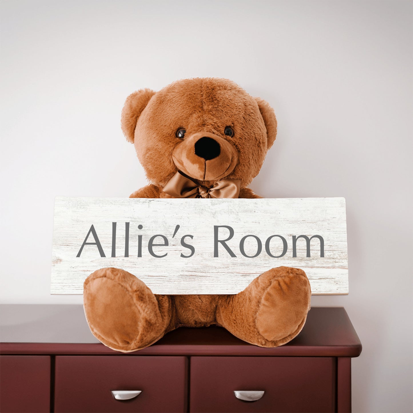Personalized Sign Teddy Bear, Custom Home Decor Gift