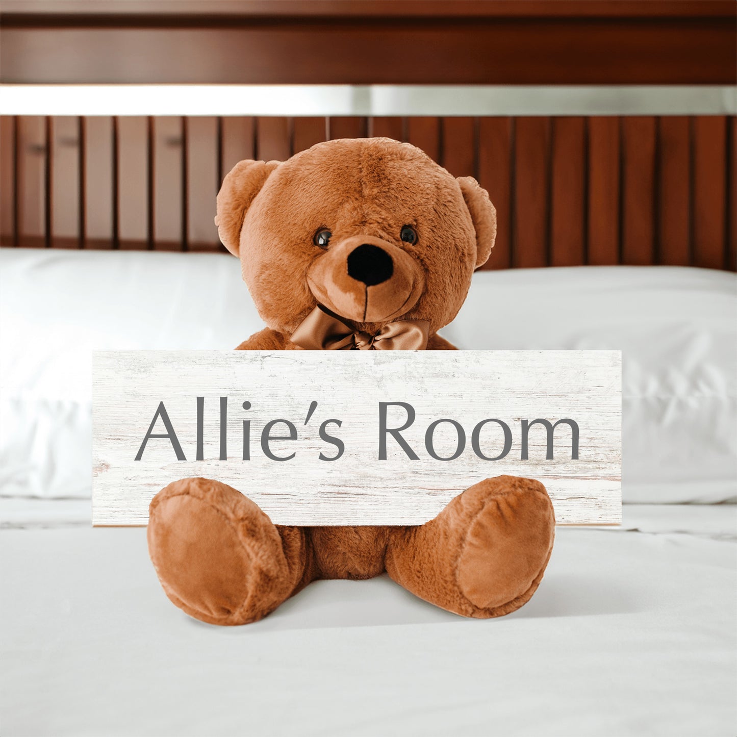 Personalized Sign Teddy Bear, Custom Home Decor Gift