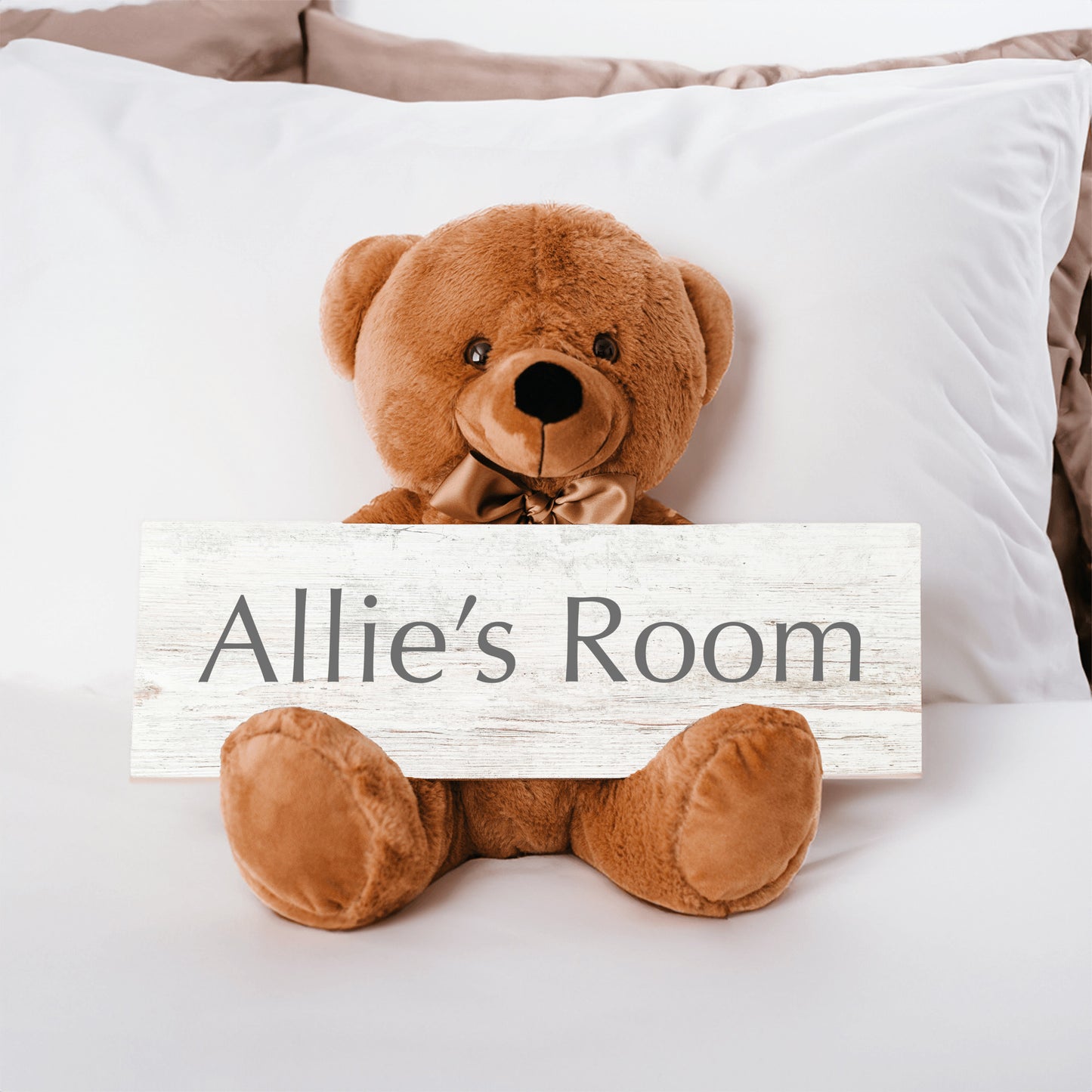 Personalized Sign Teddy Bear, Custom Home Decor Gift