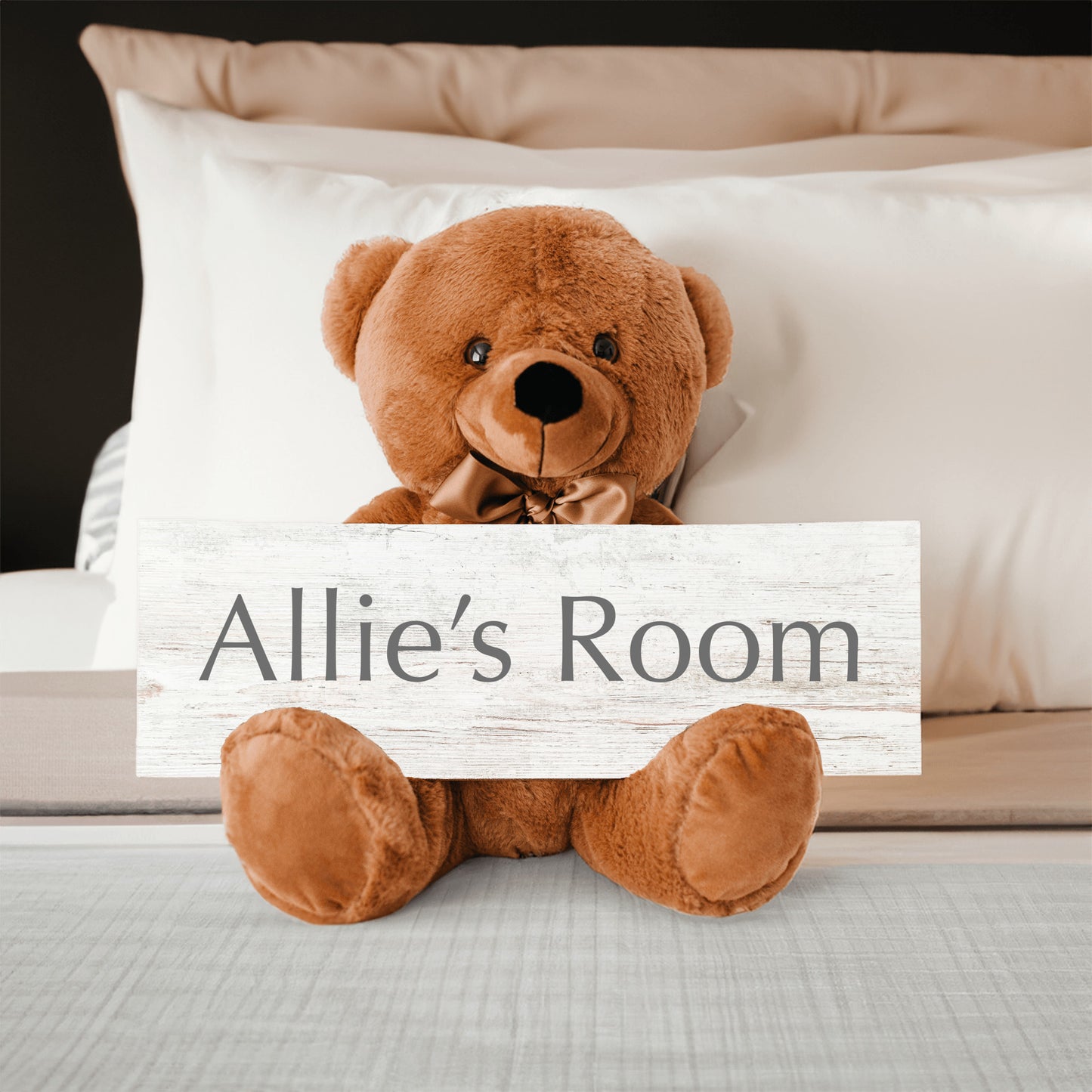 Personalized Sign Teddy Bear, Custom Home Decor Gift