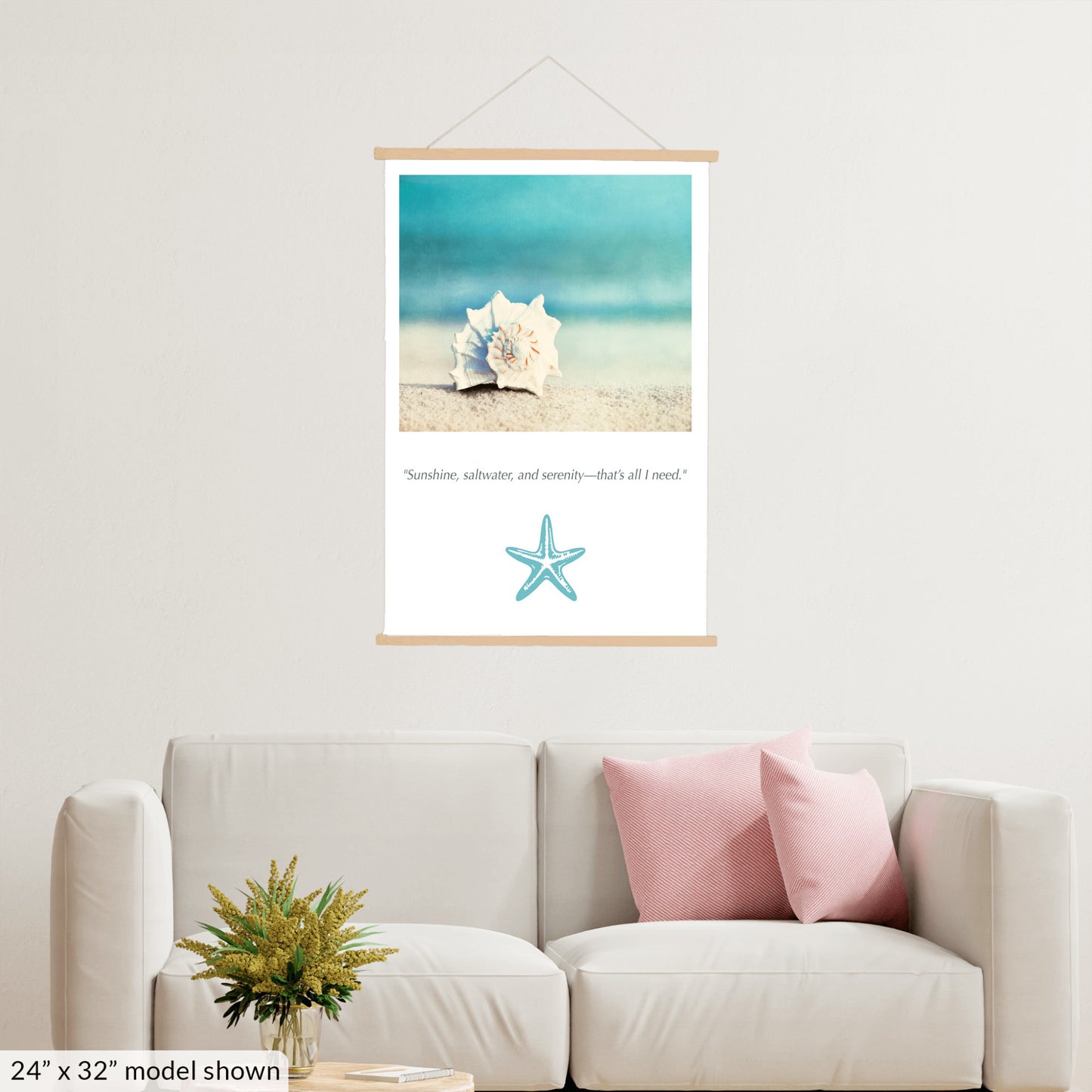 Seashell on Beach Canvas