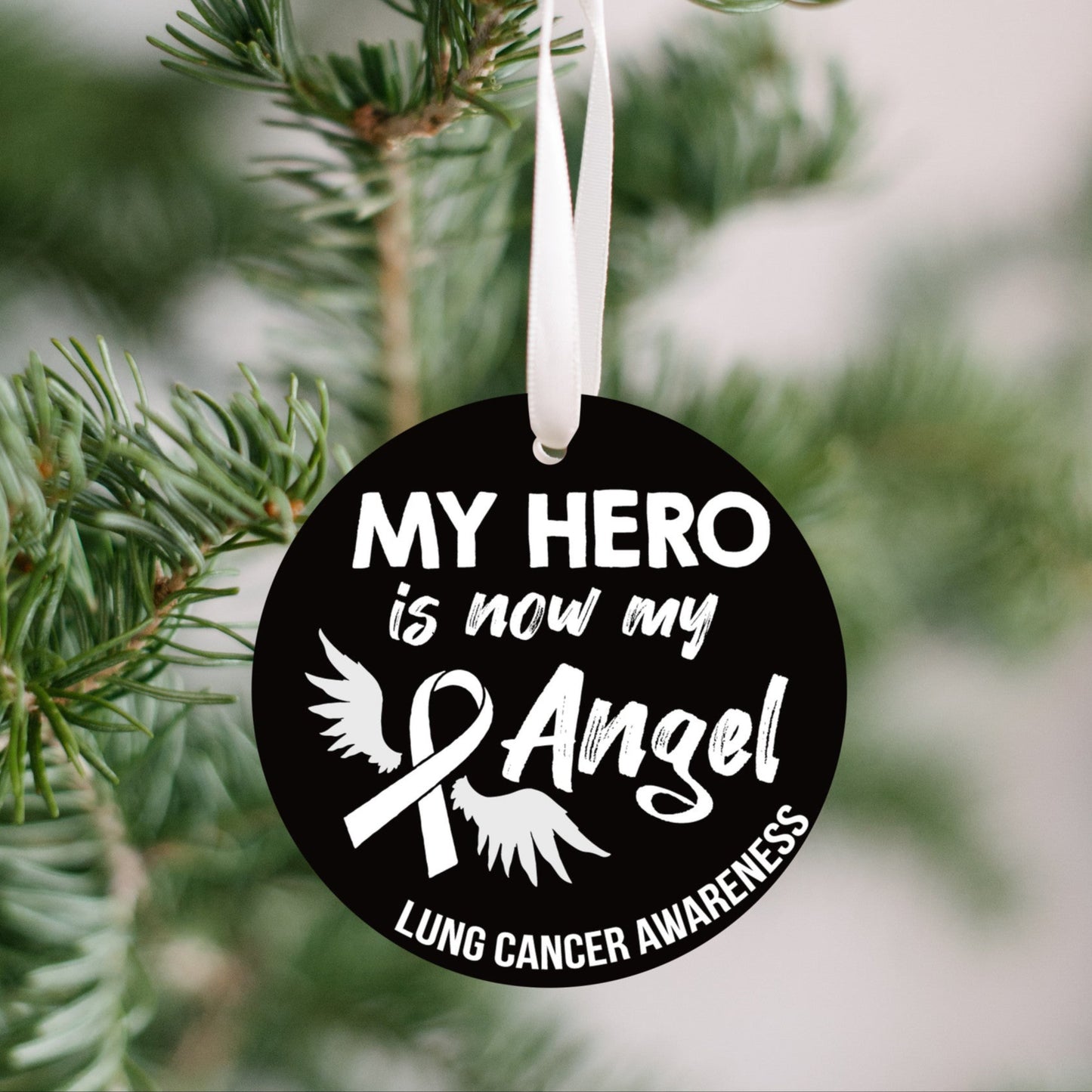Lung Cancer Angel Christmas Ornament