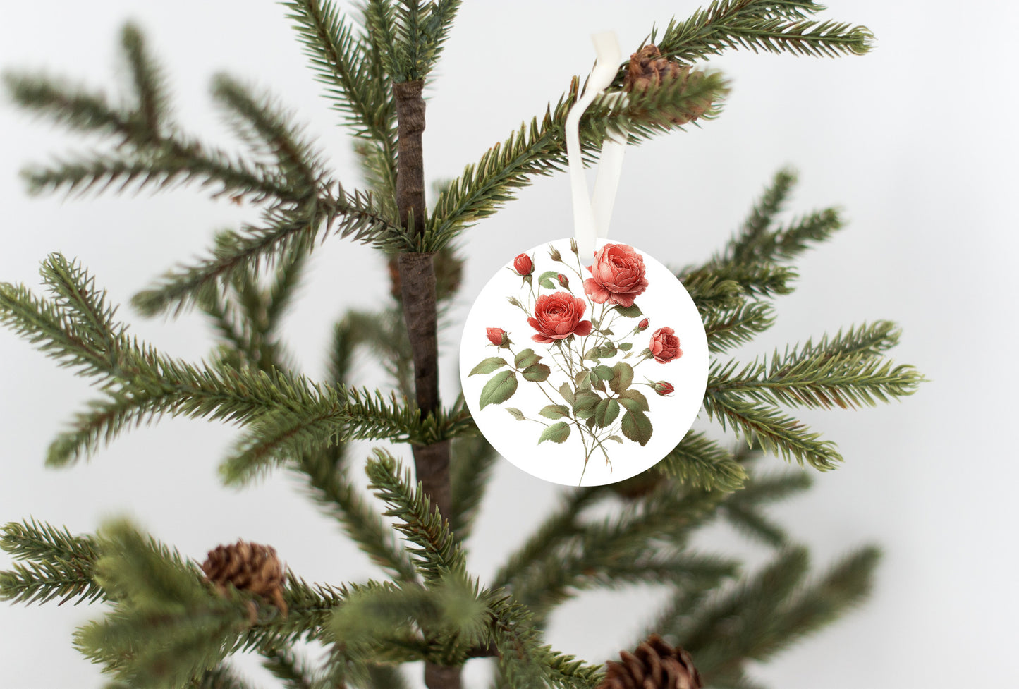 Rose Flowers Ornament, Red Christmas Tree Gift