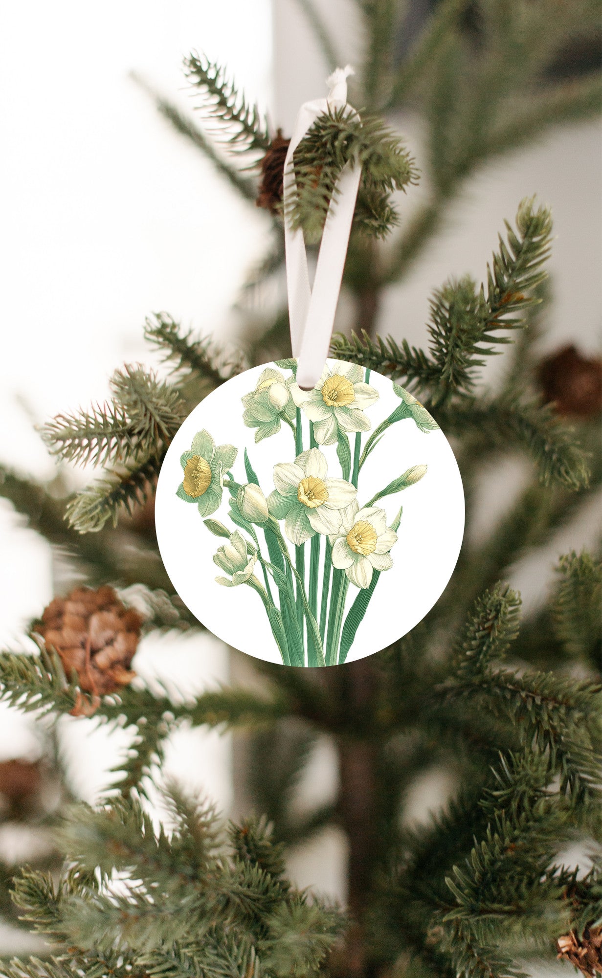 Flower Christmas Ornament, Daffodil Narcissus Gift