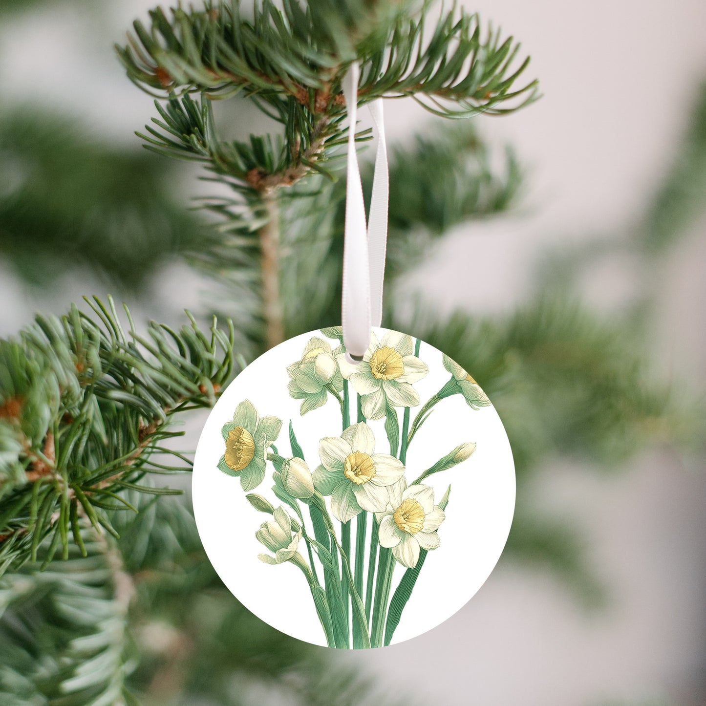 Flower Christmas Ornament, Daffodil Narcissus Gift