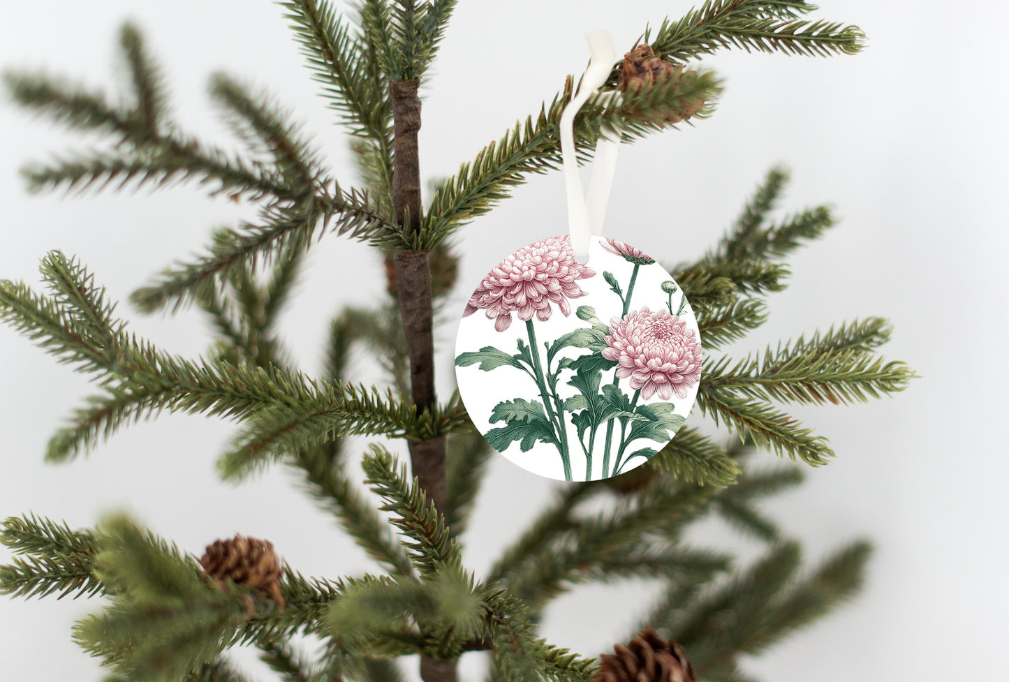 Pink Flower Ornament, Christmas Tree Gift