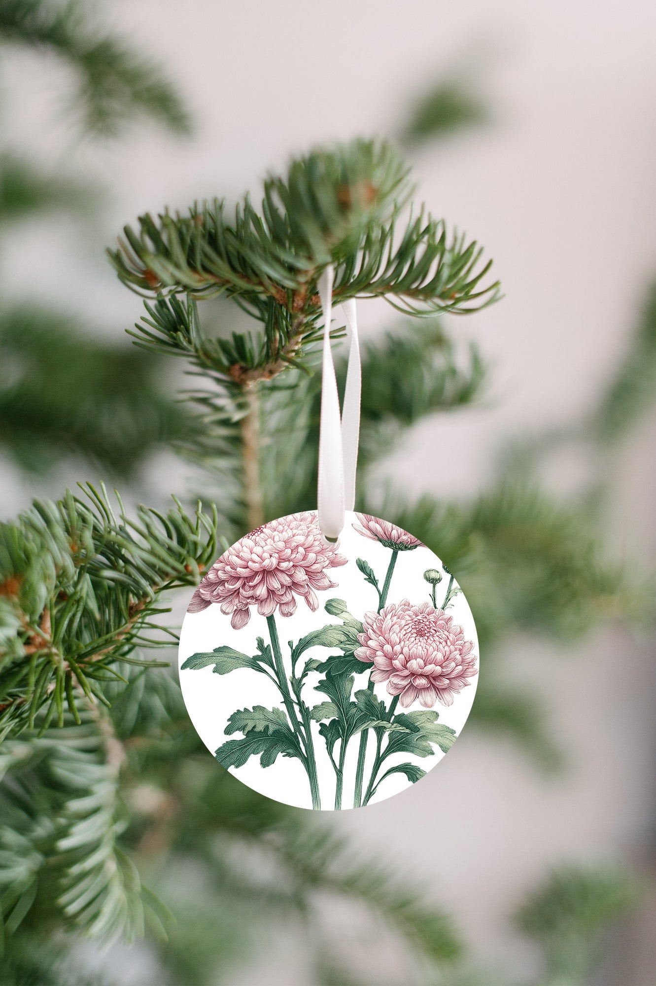 Pink Flower Ornament, Christmas Tree Gift