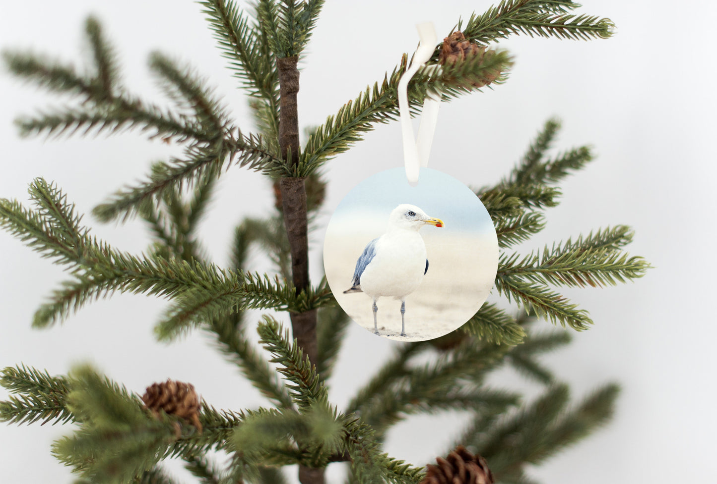 Seagull Beach Ornament, Coastal Christmas Tree