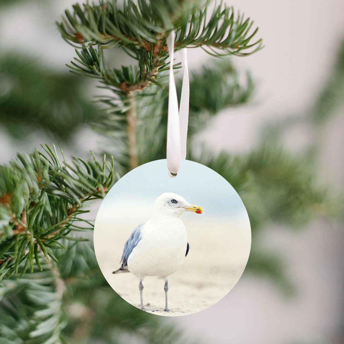 Seagull Beach Ornament, Coastal Christmas Tree