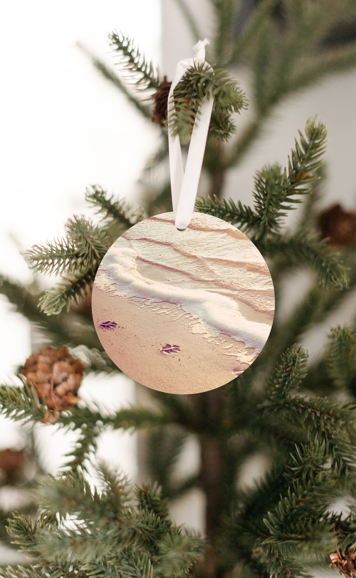 Dog Lover Christmas Ornament, Beach Ocean Gift