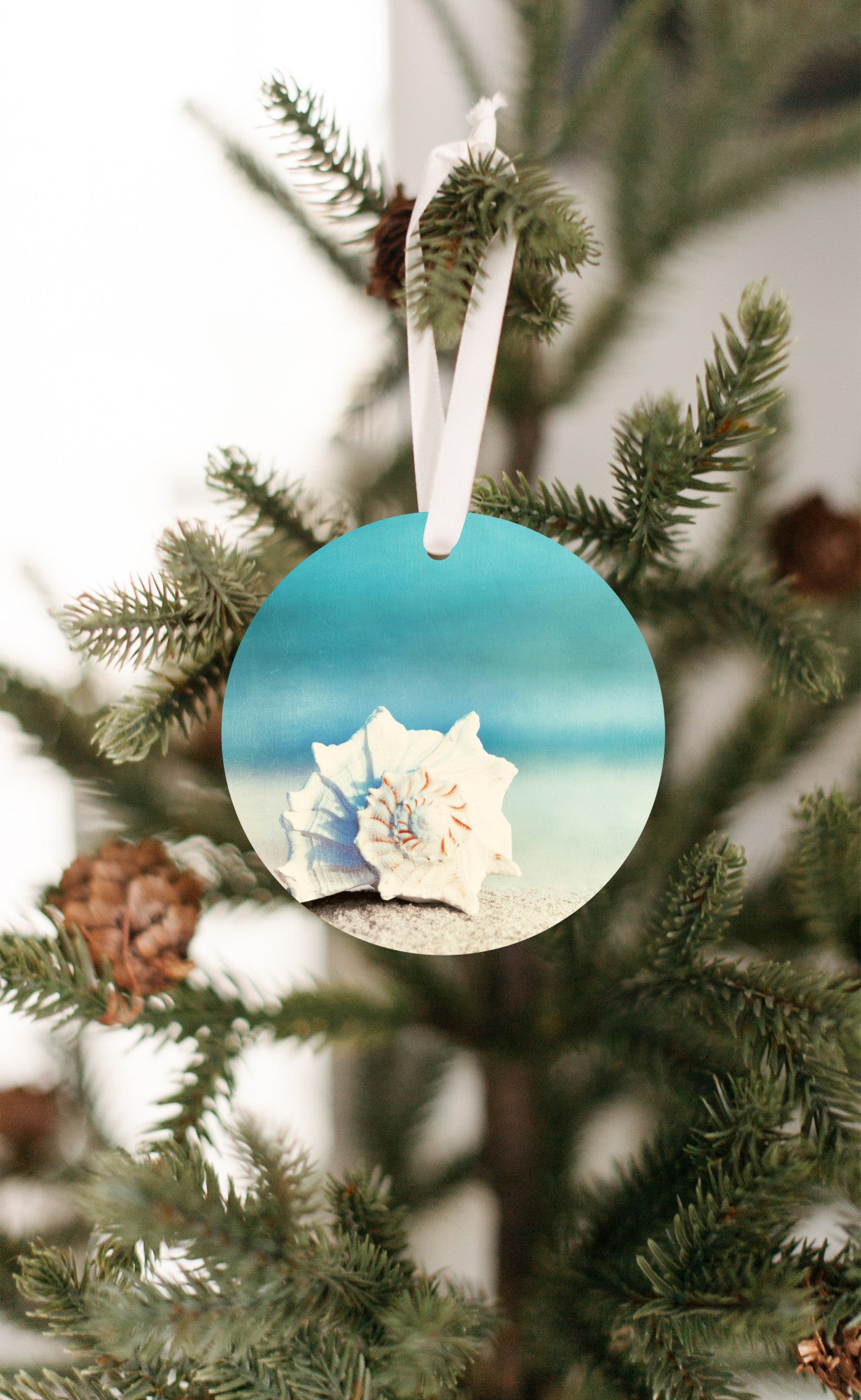 Seashell Christmas Tree Ornament, Beach Lover Gift