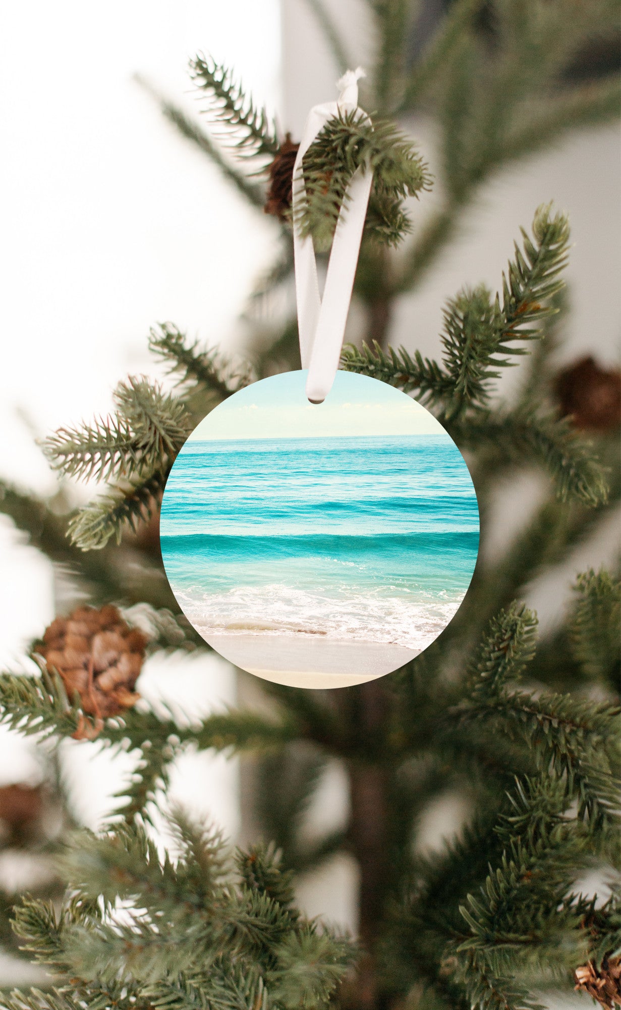 Ocean Christmas Tree Ornament, Beach Lover Gift