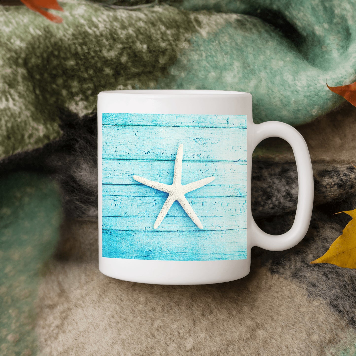 Beach Starfish Gift Mug, Seashell Drinkware