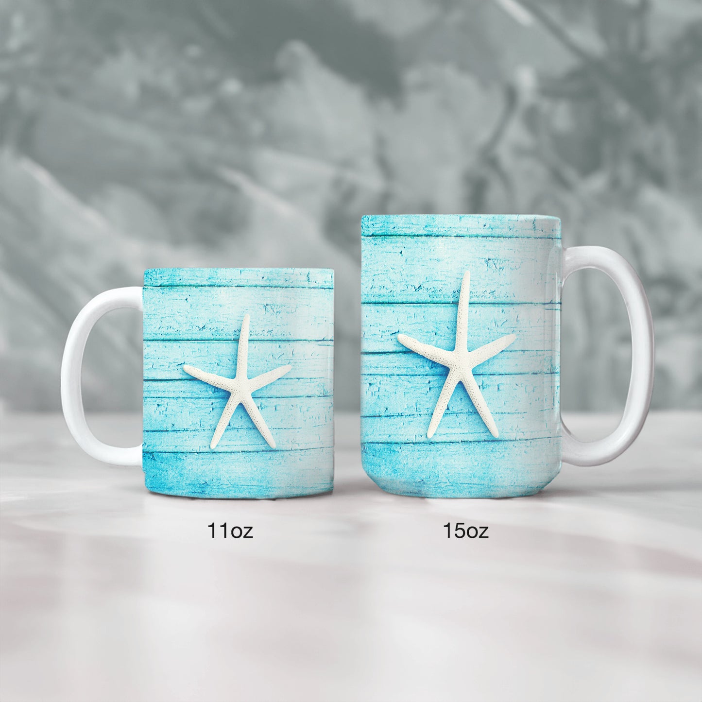 Beach Starfish Gift Mug, Seashell Drinkware