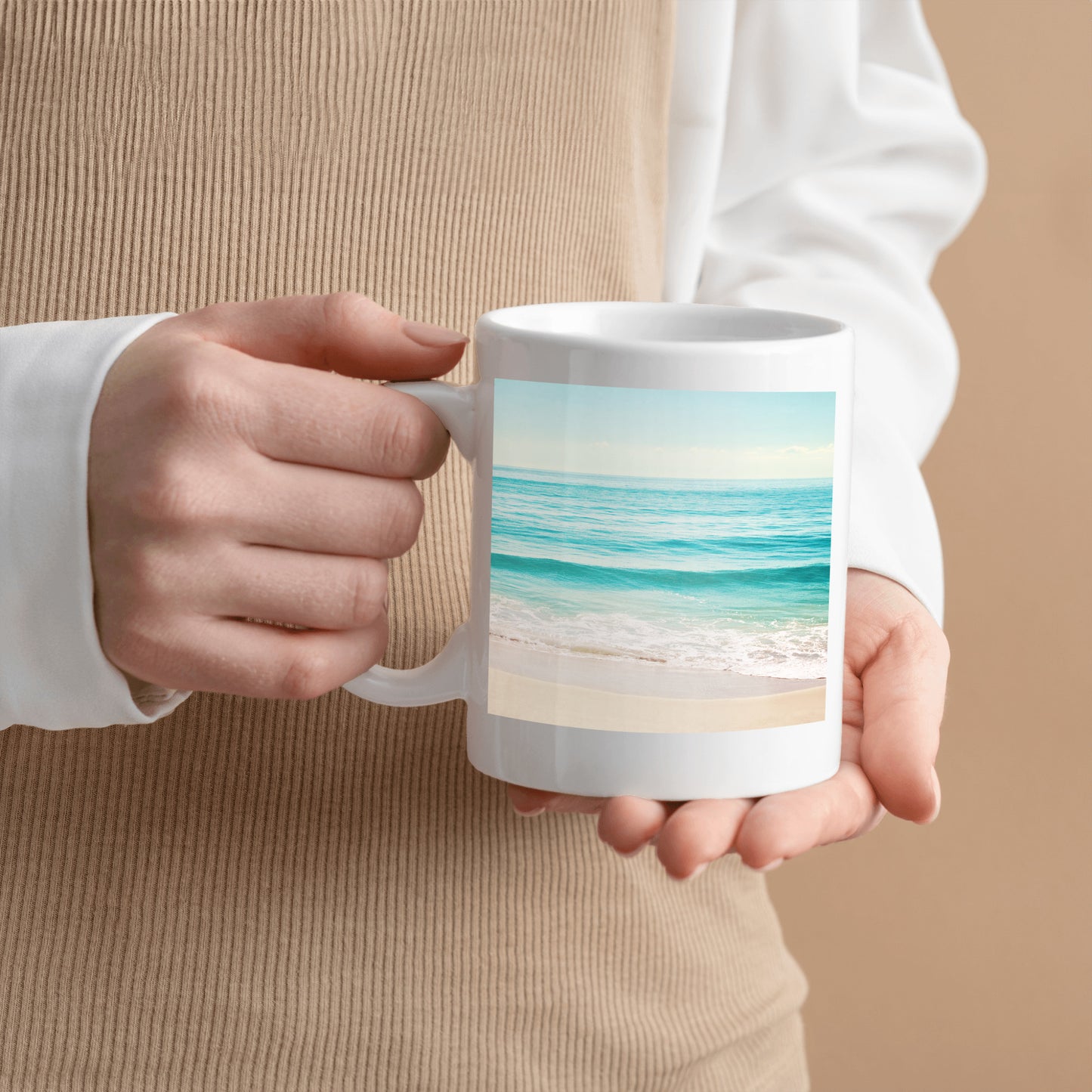 Ocean Seascape Mug, Beach Photography Drinkware