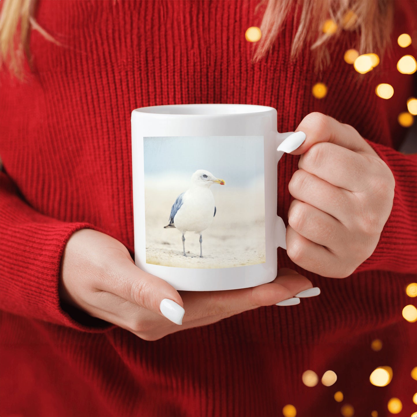 Seagull Beach Mug, Ocean Birds Gift Drinkware