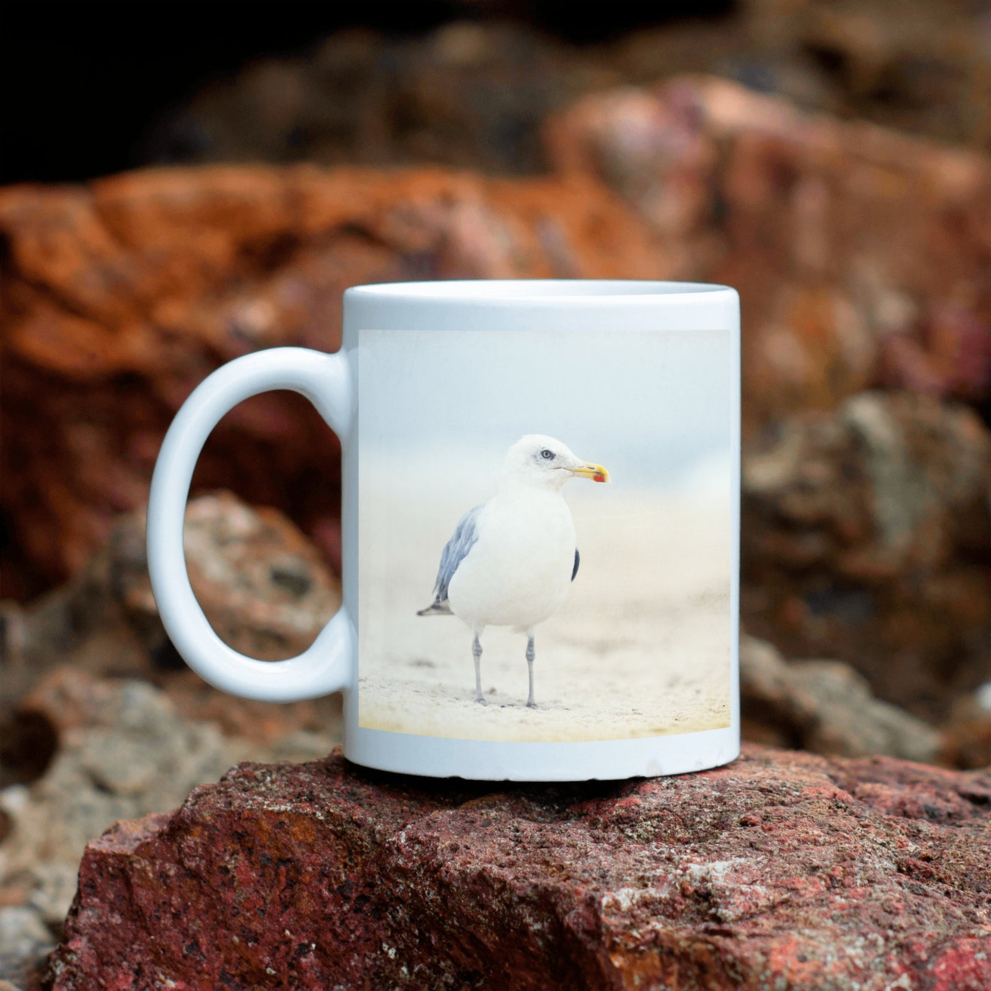 Seagull Beach Mug, Ocean Birds Gift Drinkware
