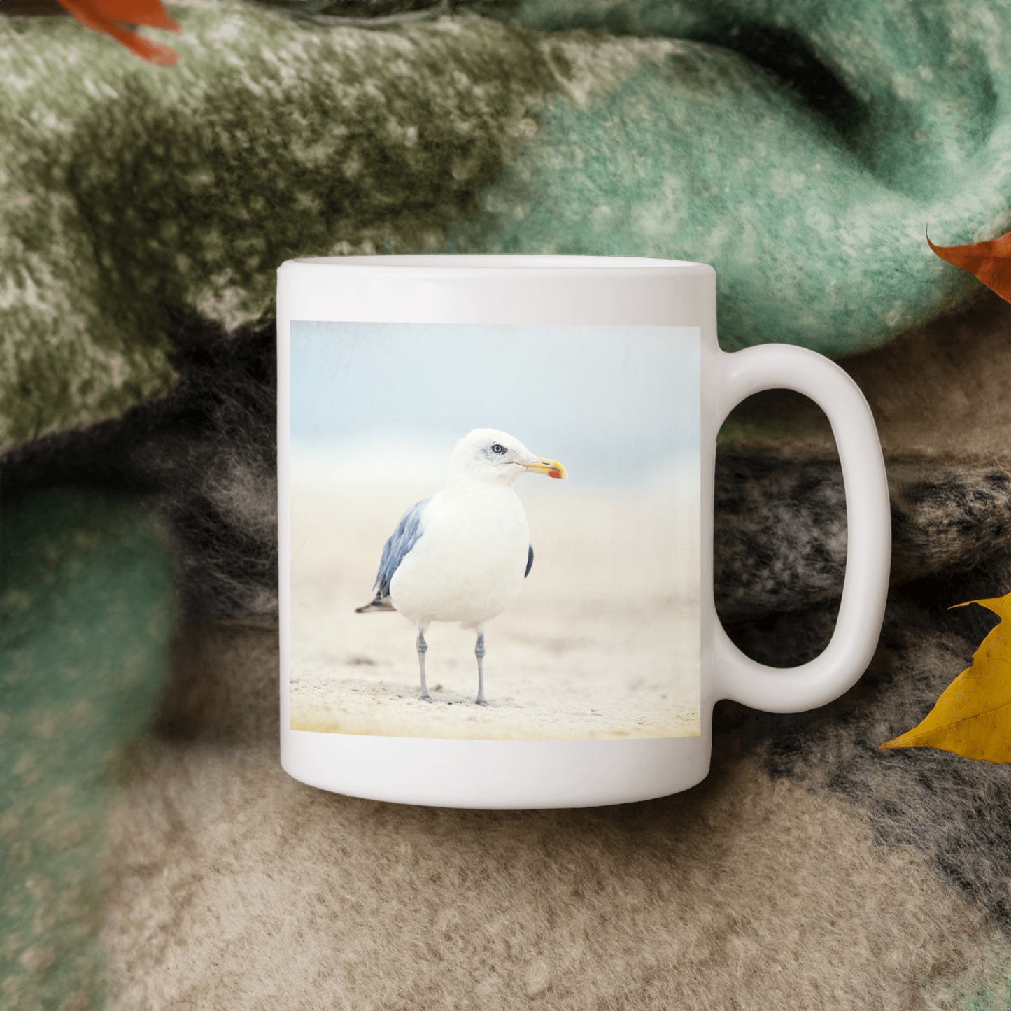 Seagull Beach Mug, Ocean Birds Gift Drinkware