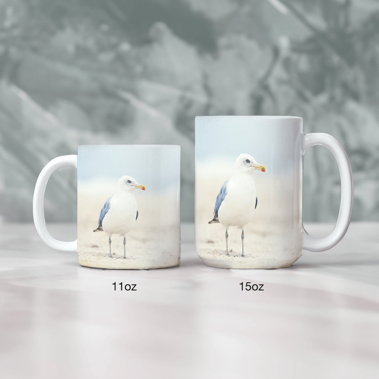 Seagull Beach Mug, Ocean Birds Gift Drinkware