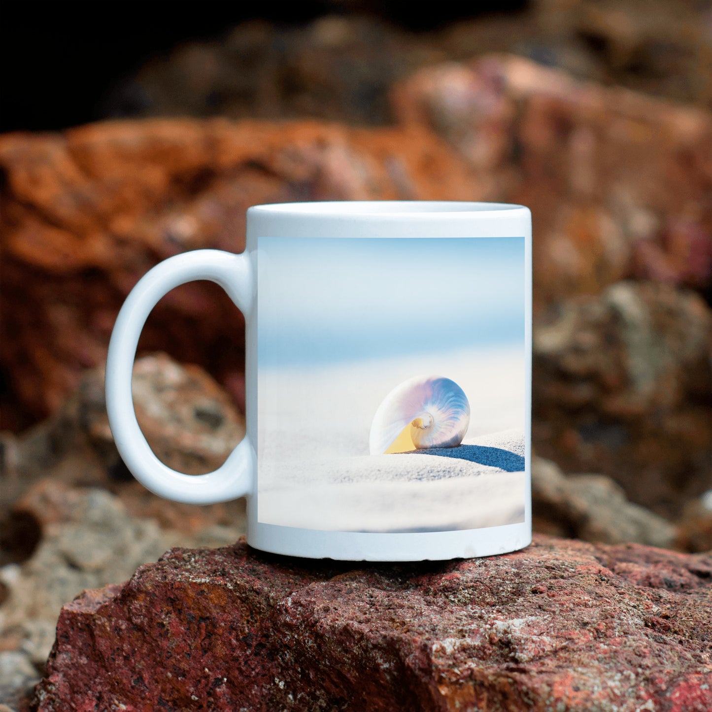 Nautilus Seashell Mug, Beach Shell Mugs