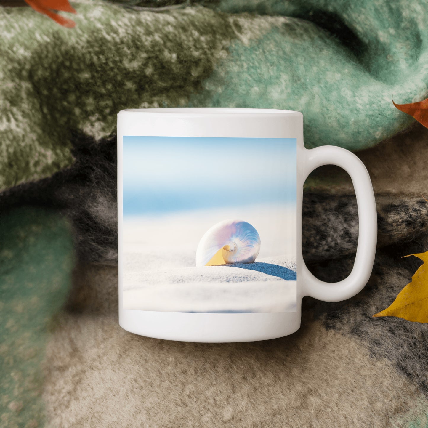 Nautilus Seashell Mug, Beach Shell Mugs