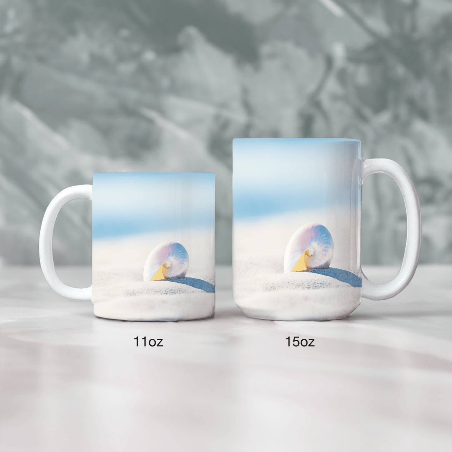 Nautilus Seashell Mug, Beach Shell Mugs