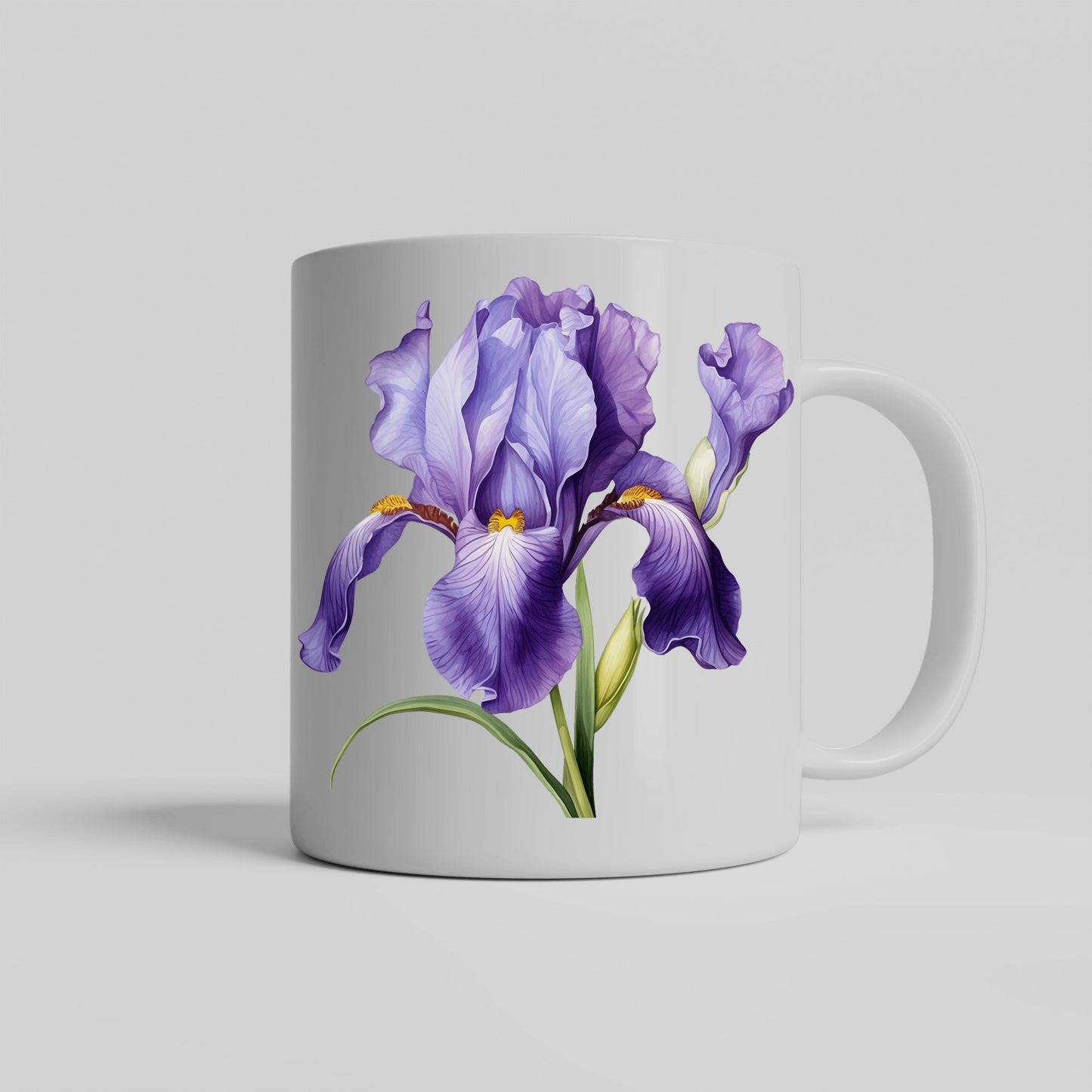 Purple Blue Iris Flower Mug, Irises Floral Gift