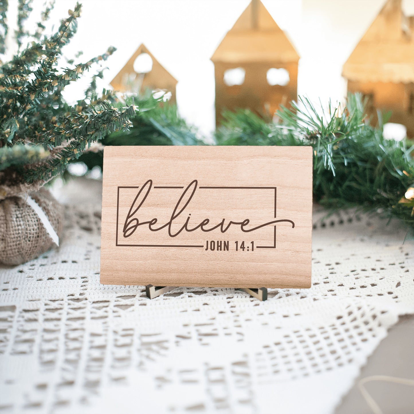 Christian Gift, Believe Wooden Sign