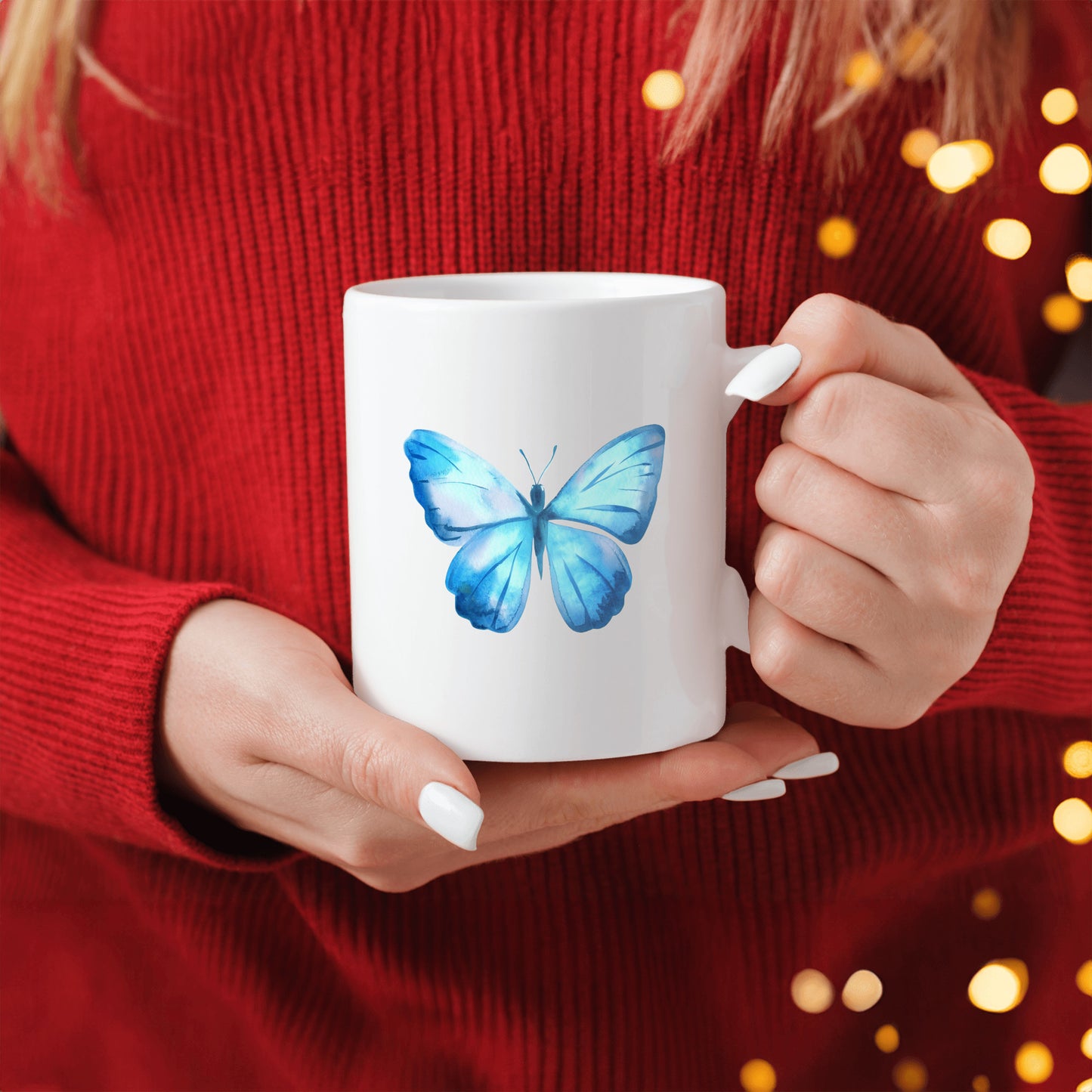 Butterfly Mug Gift, Blue Wings Butterflies
