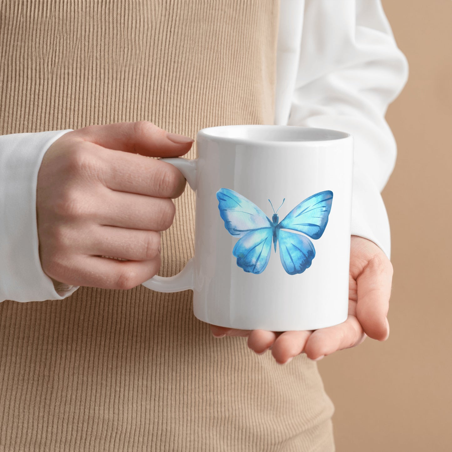Butterfly Mug Gift, Blue Wings Butterflies