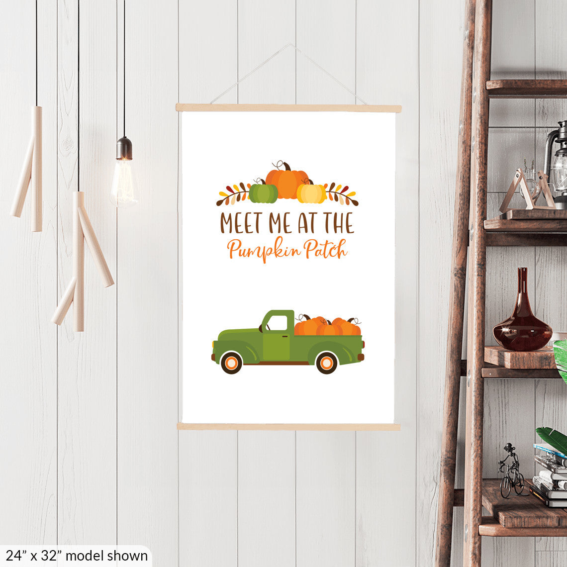 Autumn Pumpkin Wall Art, Orange Fall Decor