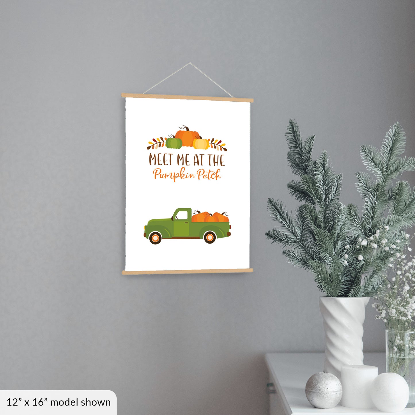 Autumn Pumpkin Wall Art, Orange Fall Decor