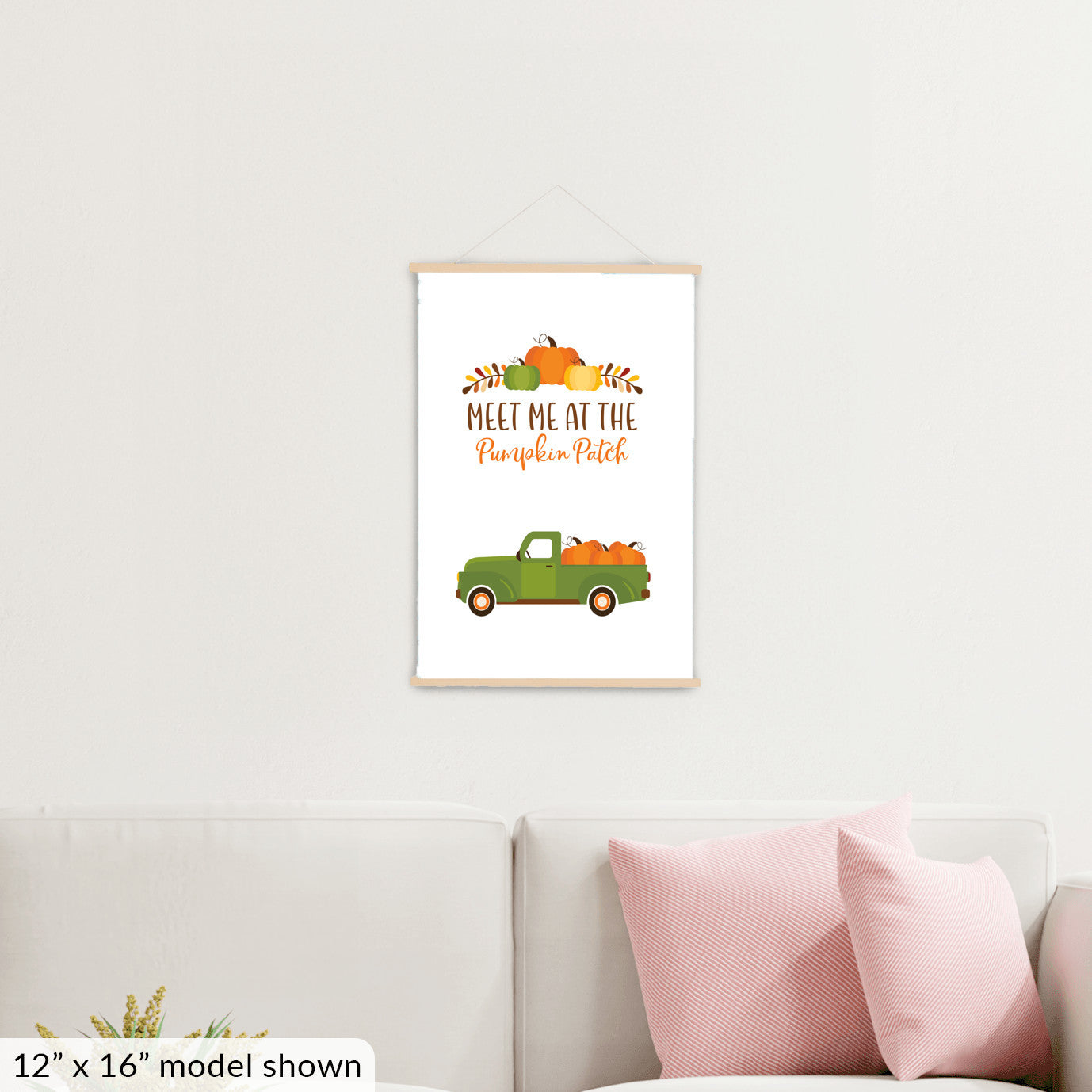 Autumn Pumpkin Wall Art, Orange Fall Decor