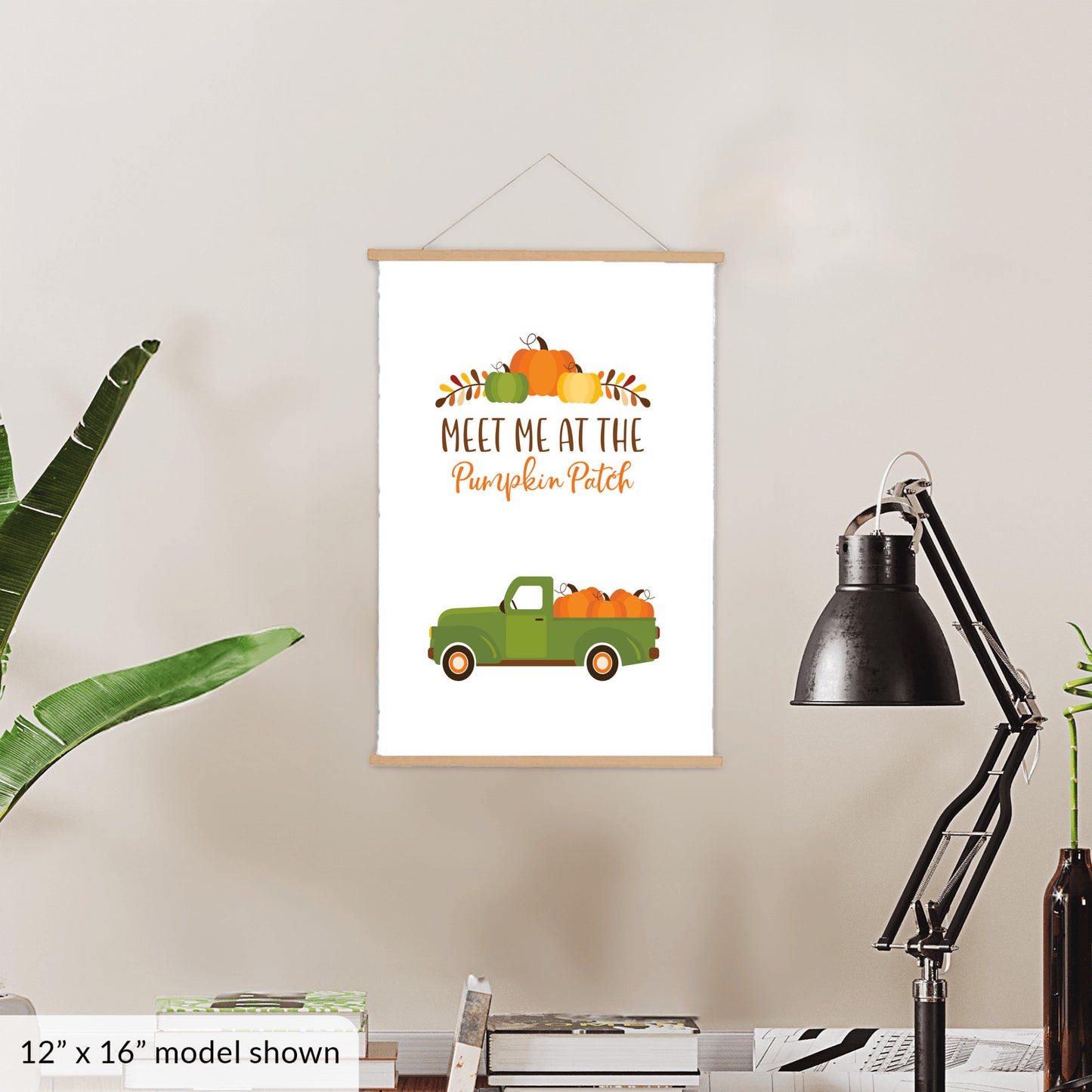 Autumn Pumpkin Wall Art, Orange Fall Decor