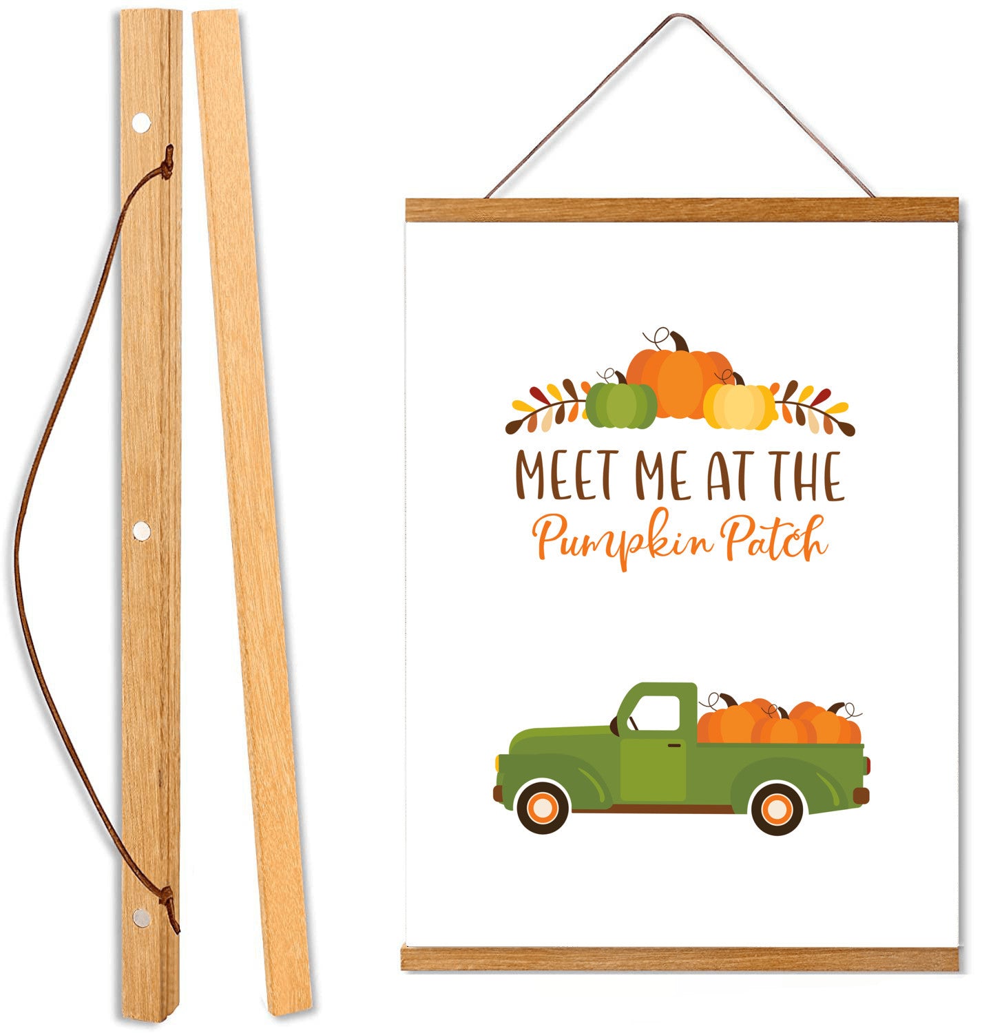 Autumn Pumpkin Wall Art, Orange Fall Decor
