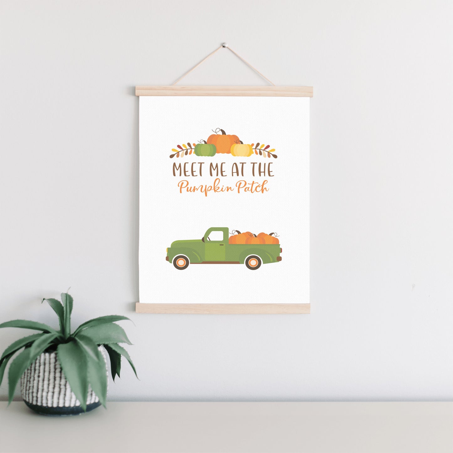 Autumn Pumpkin Wall Art, Orange Fall Decor