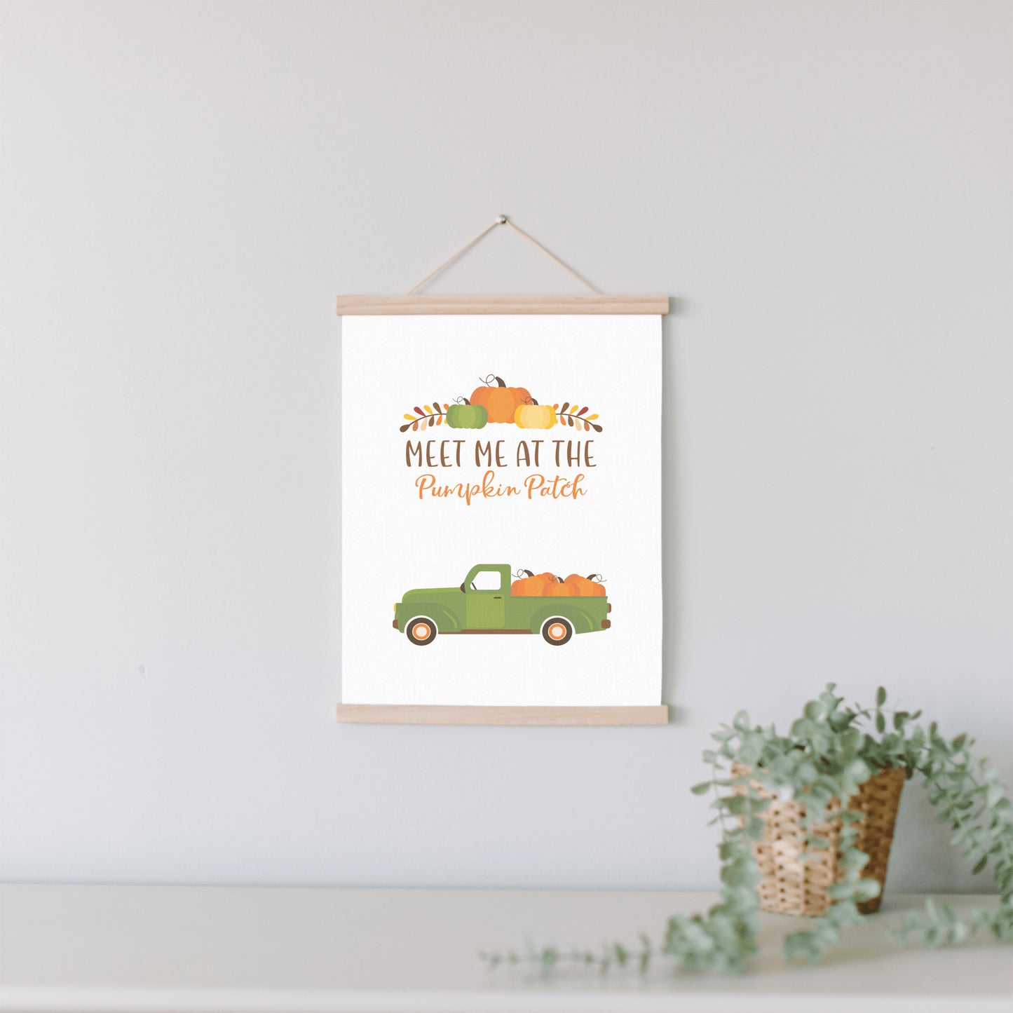 Autumn Pumpkin Wall Art, Orange Fall Decor