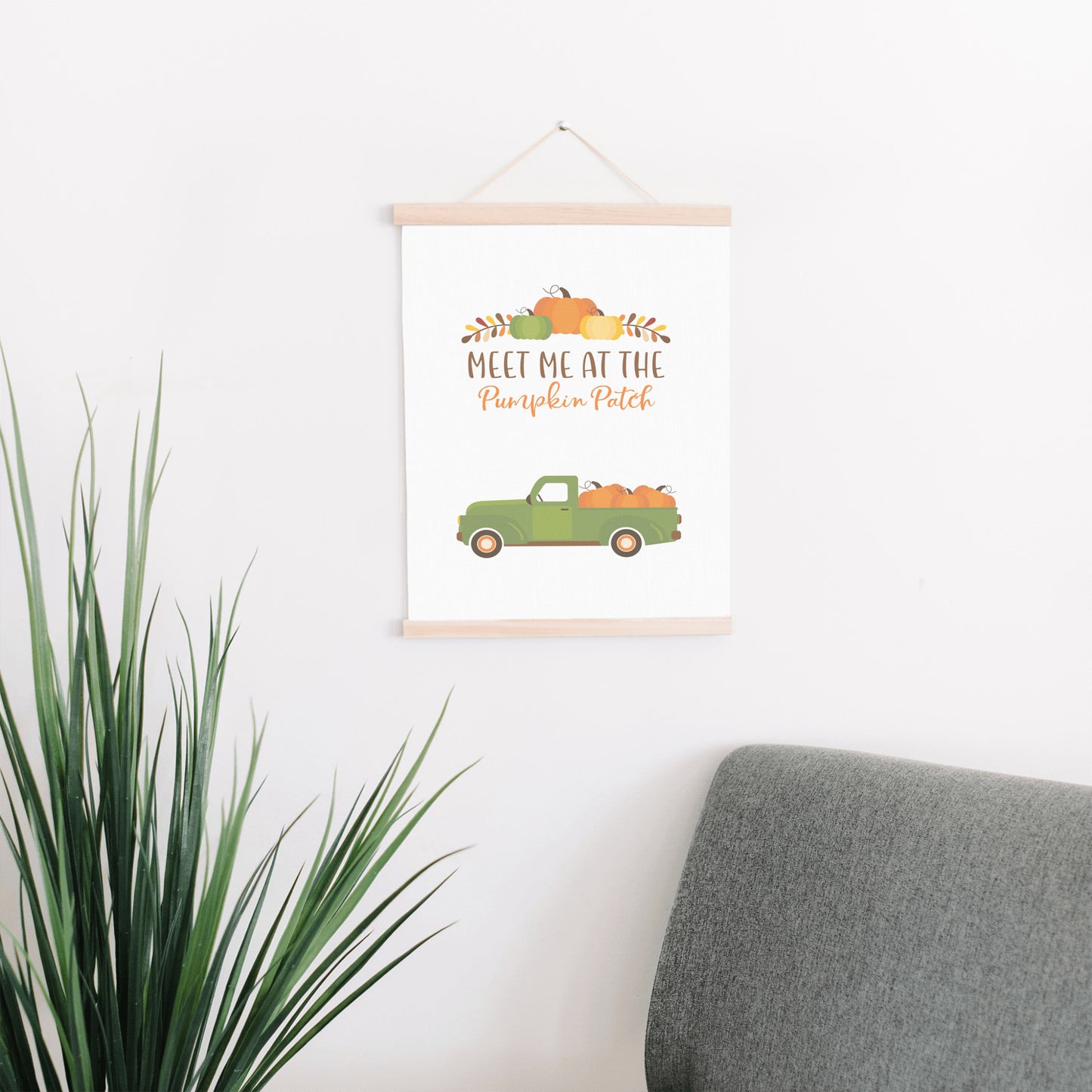 Autumn Pumpkin Wall Art, Orange Fall Decor
