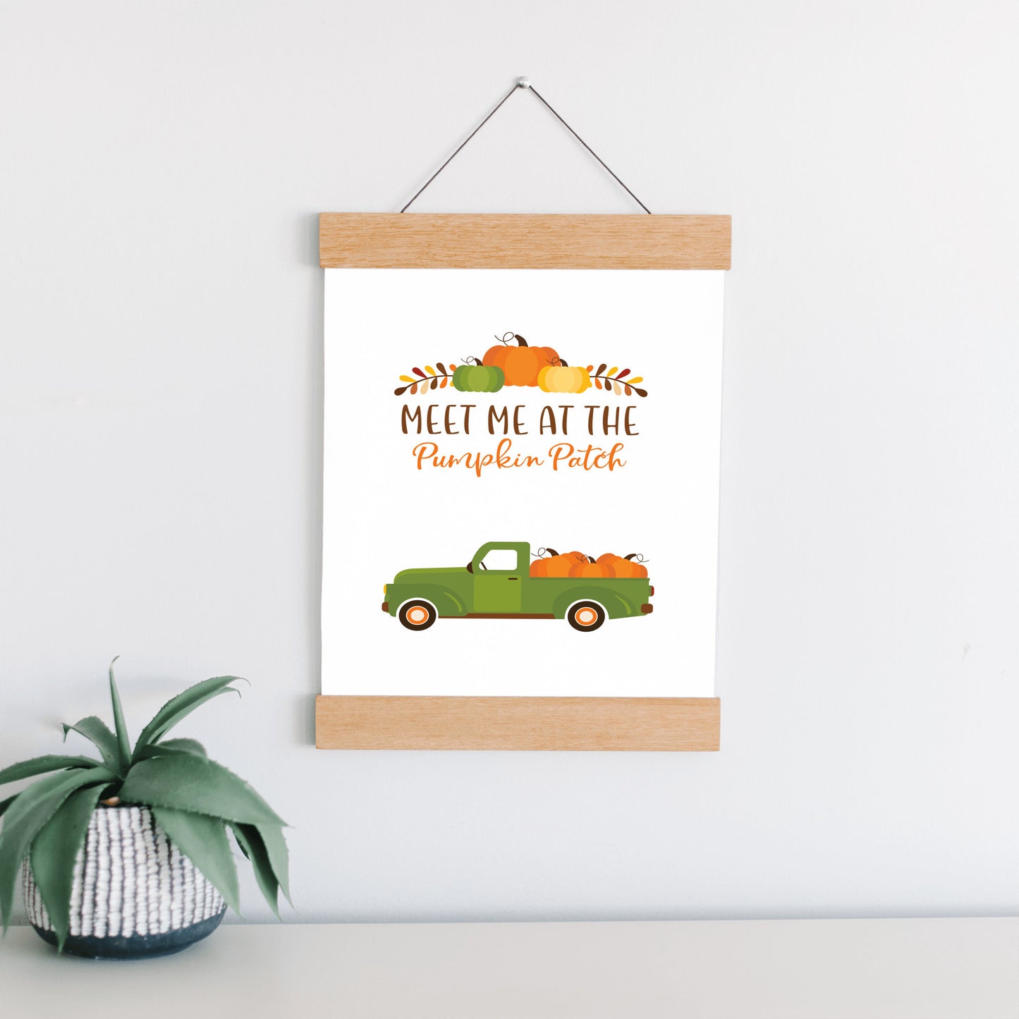 Autumn Pumpkin Wall Art, Orange Fall Decor