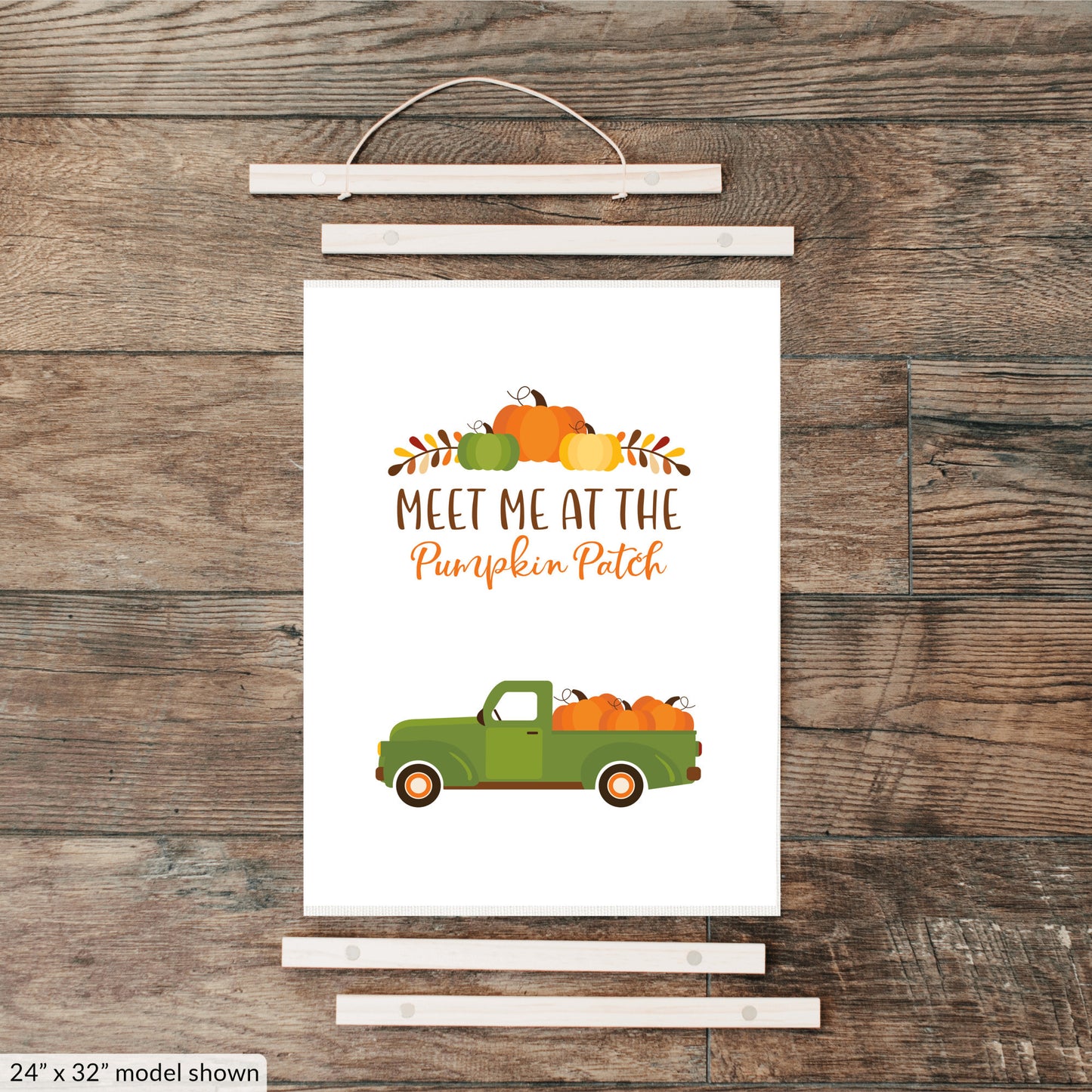 Autumn Pumpkin Wall Art, Orange Fall Decor