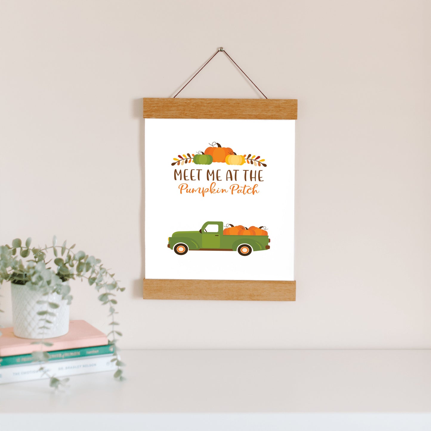 Autumn Pumpkin Wall Art, Orange Fall Decor