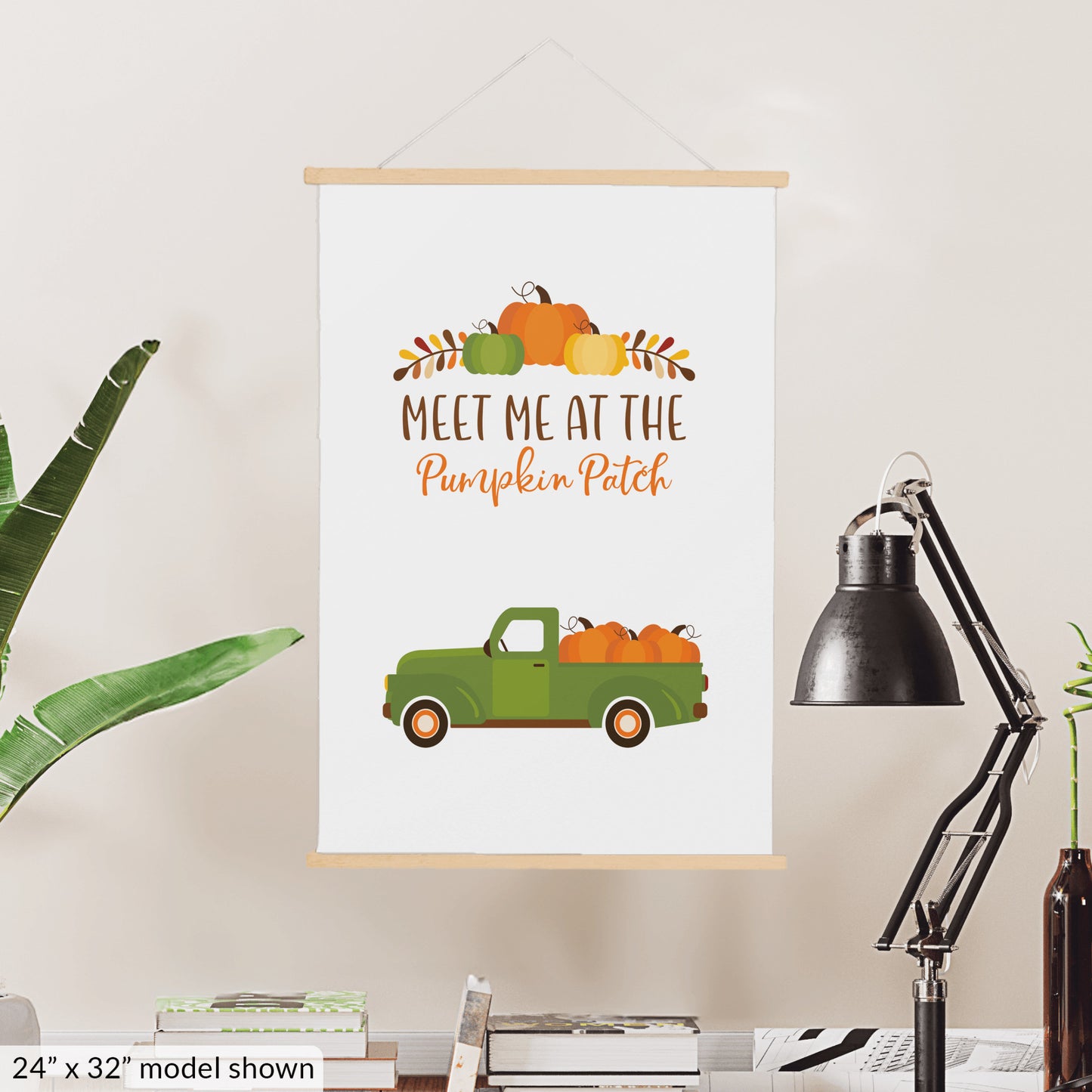 Autumn Pumpkin Wall Art, Orange Fall Decor