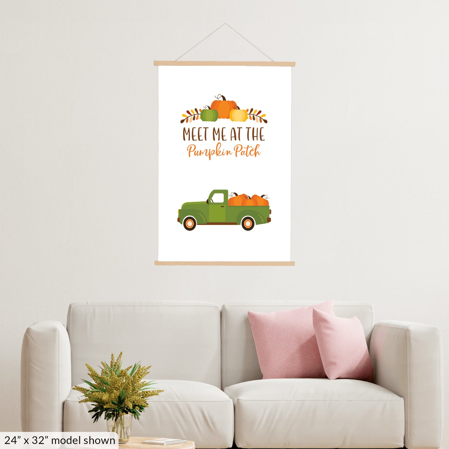 Autumn Pumpkin Wall Art, Orange Fall Decor