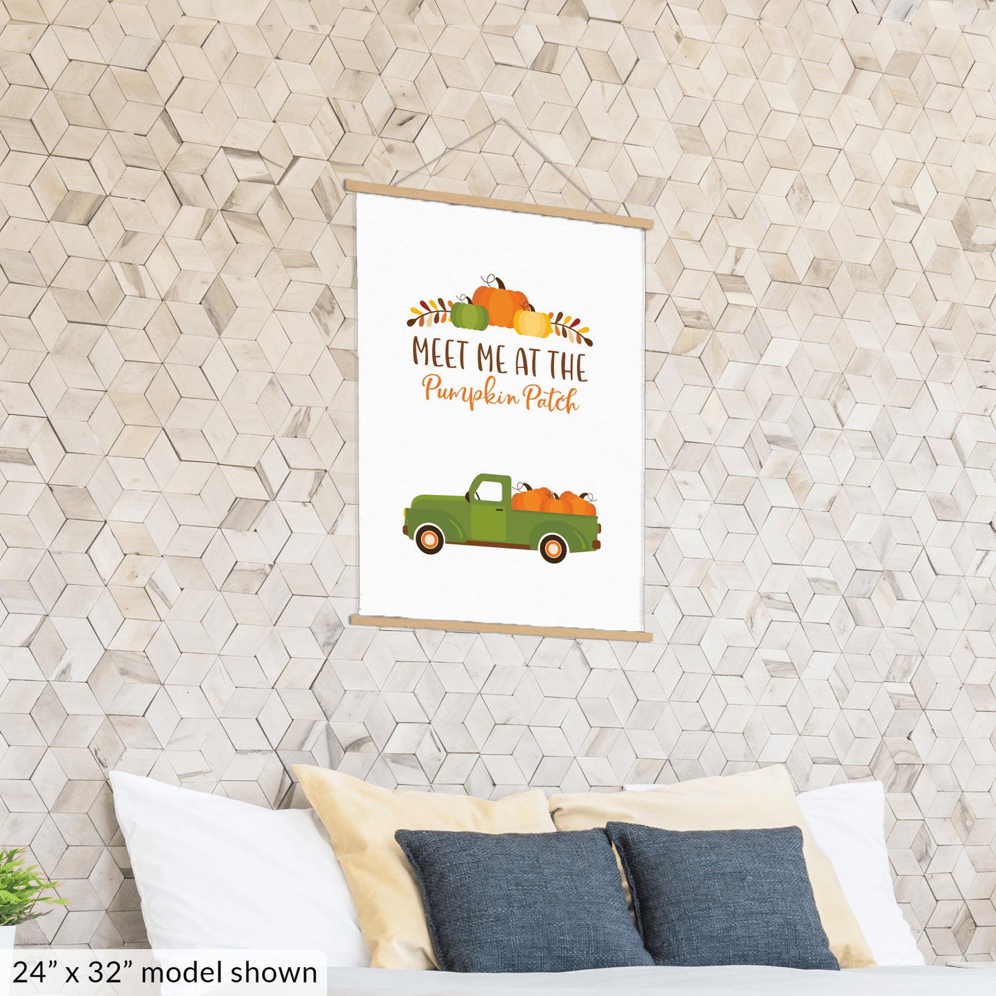 Autumn Pumpkin Wall Art, Orange Fall Decor